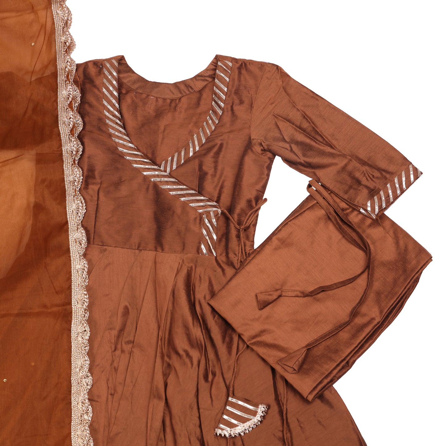 Kavya Mocha Angrakha Suit Set