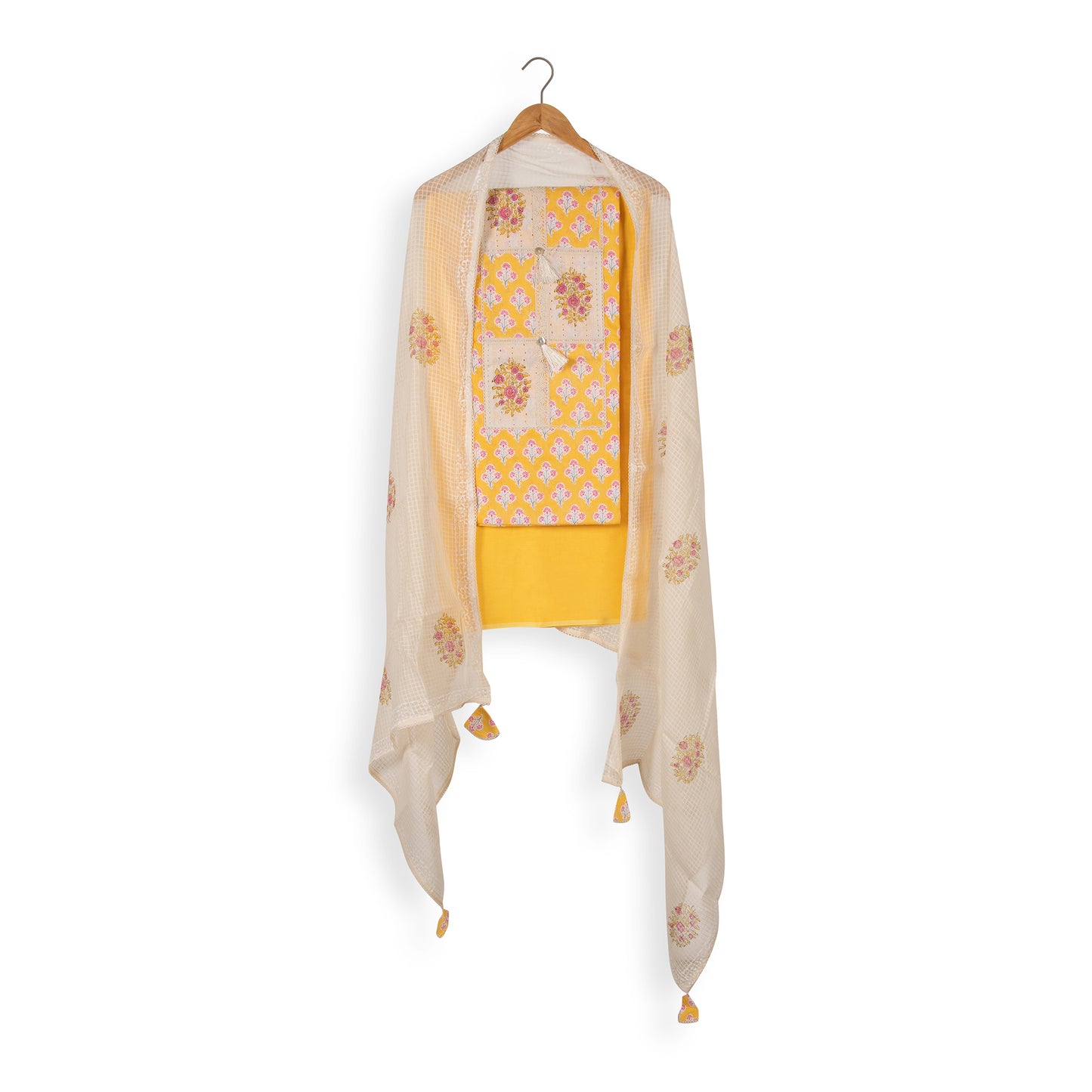 Golden Bloom Charm – Printed Cotton Designer