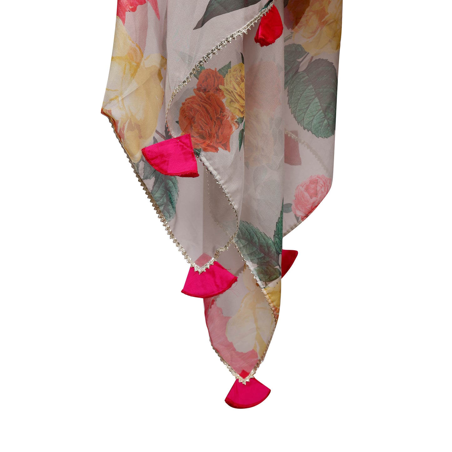 Zehra Mustard Silk Suit Set with Floral Dupatta