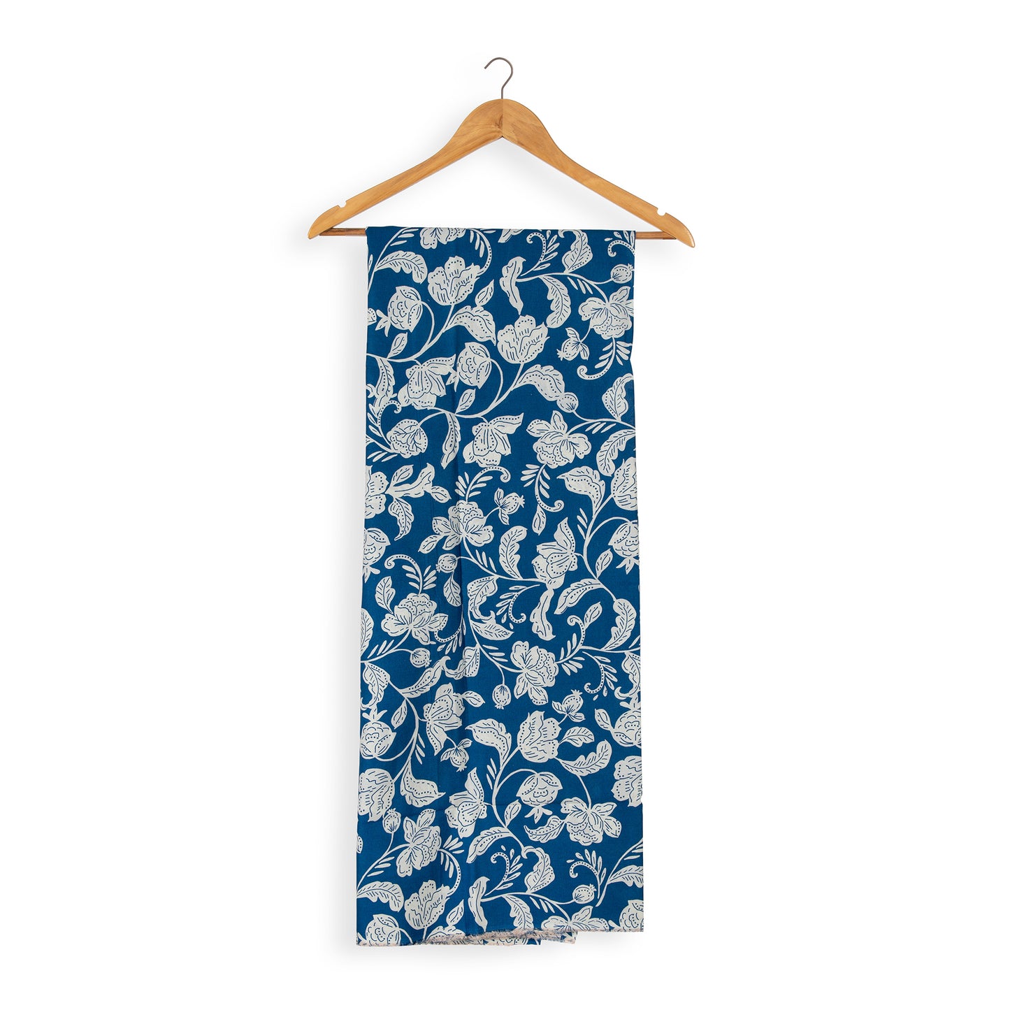 Timeless Navy Blue Floral Unstitched Fabric