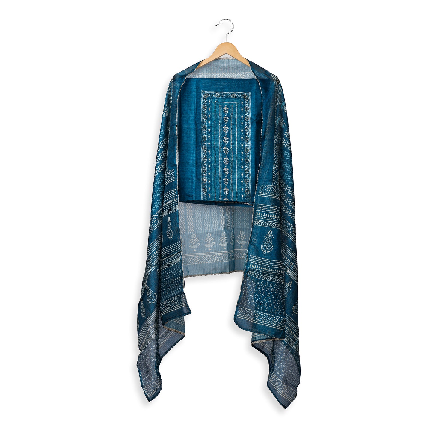 Ira Indigo Dabu-Inspired Unstitched Suit Set