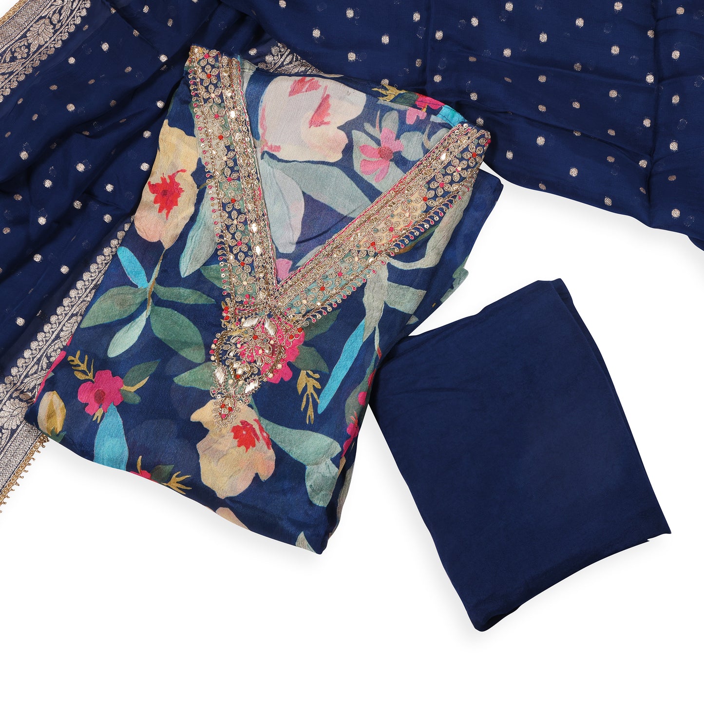 Neel Kamal Floral Embroidered Suit Set