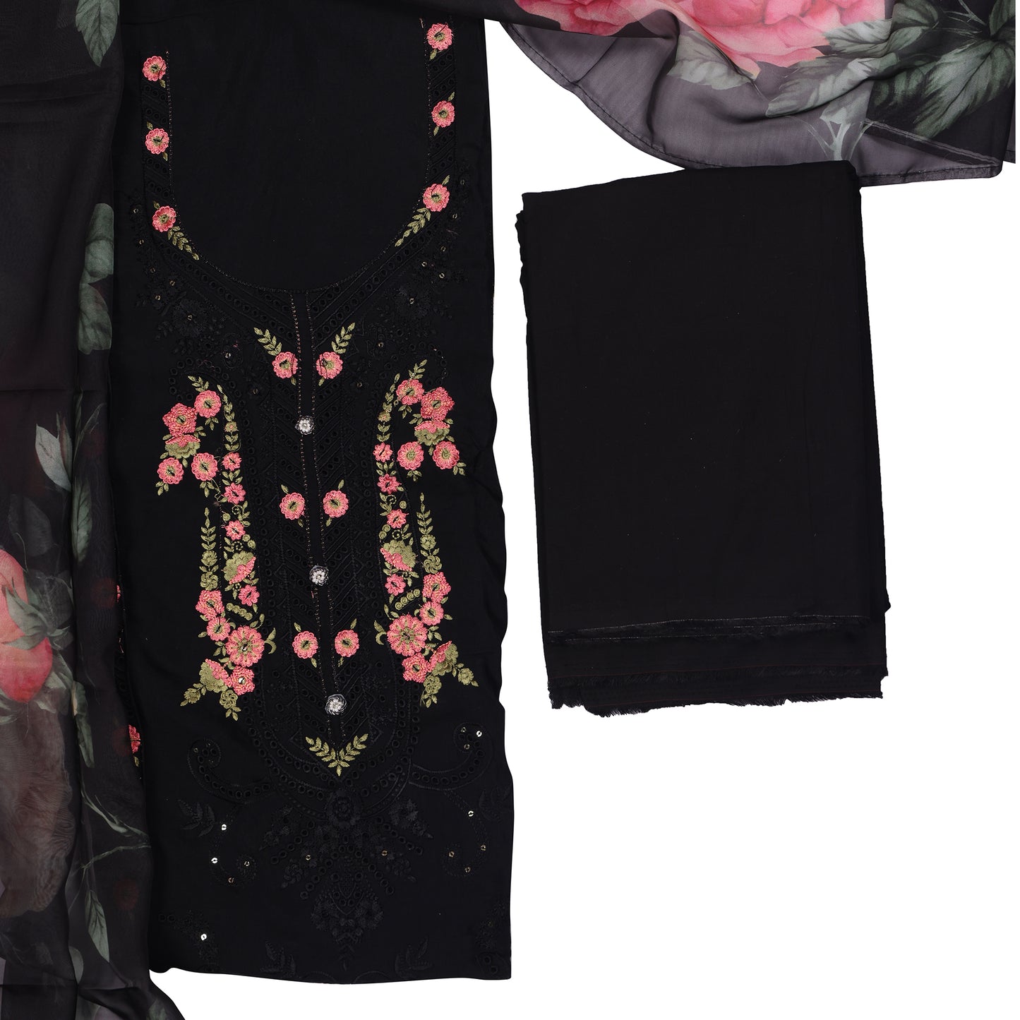 Aarohi Midnight Bloom Cotton Suit Set