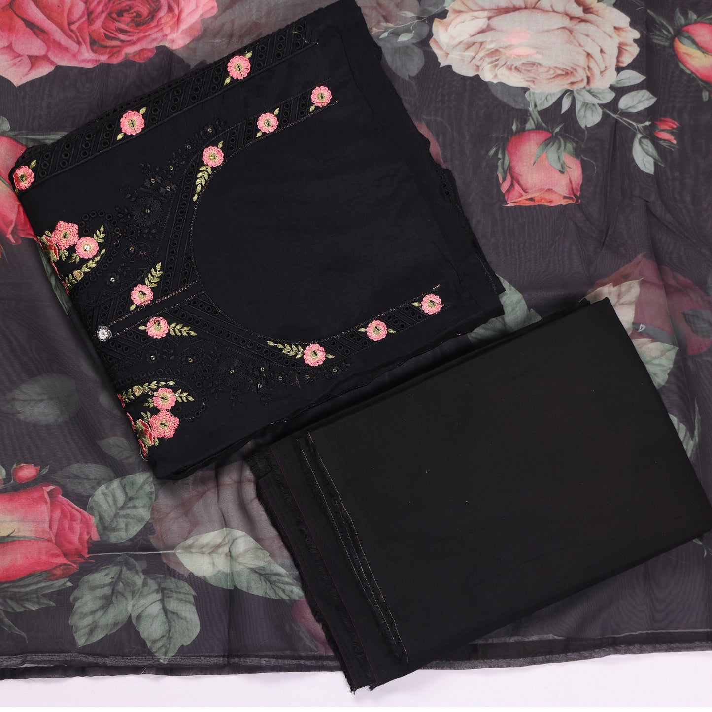 Aarohi Midnight Bloom Cotton Suit Set