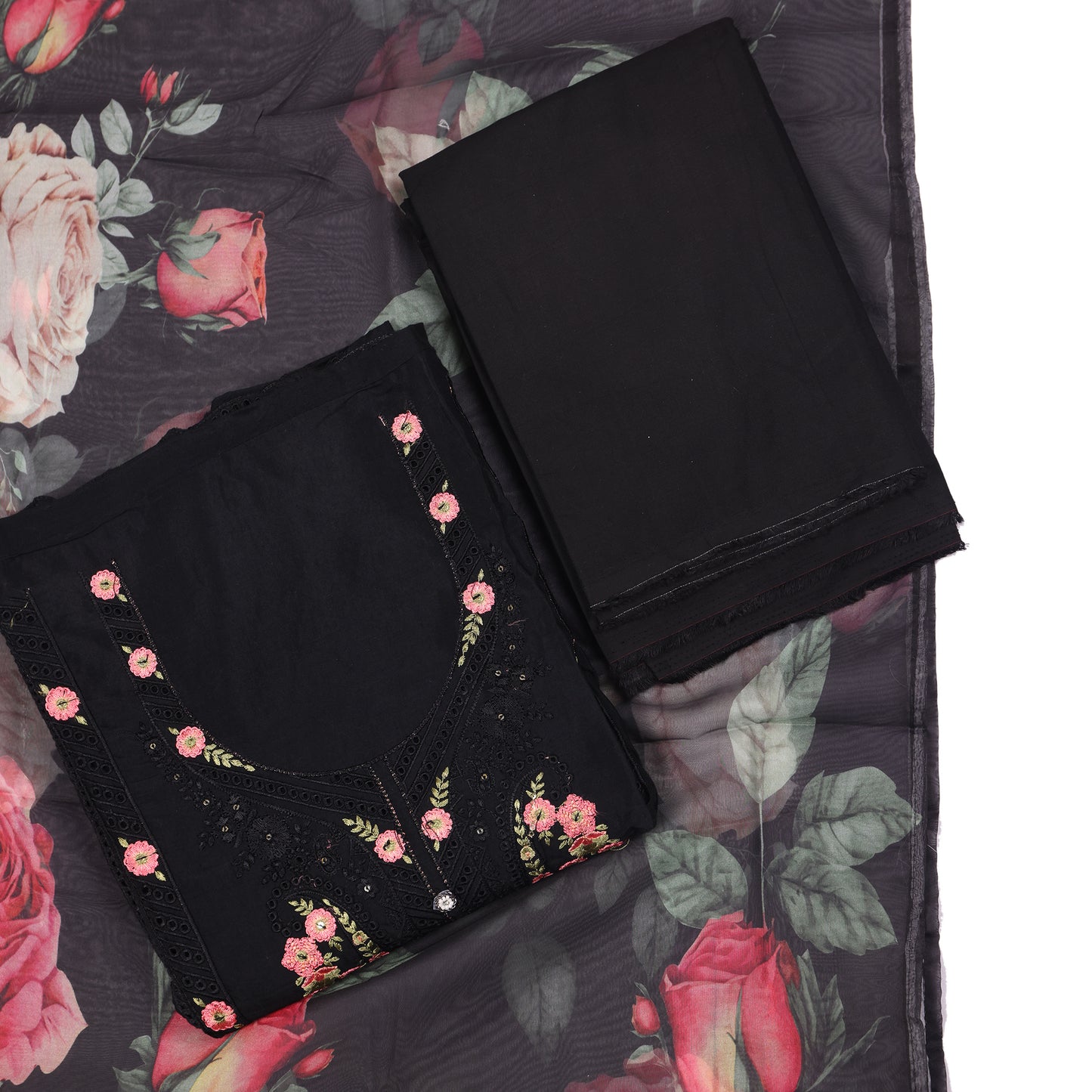 Aarohi Midnight Bloom Cotton Suit Set