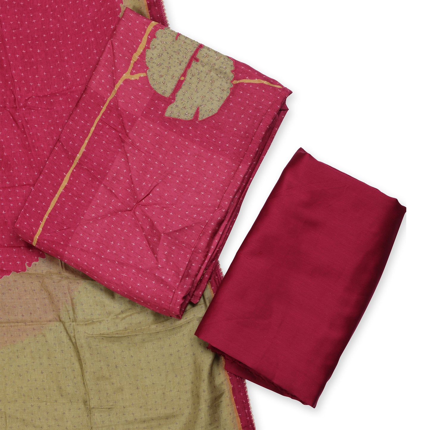Gulbahar Maroon & Olive Suit Set