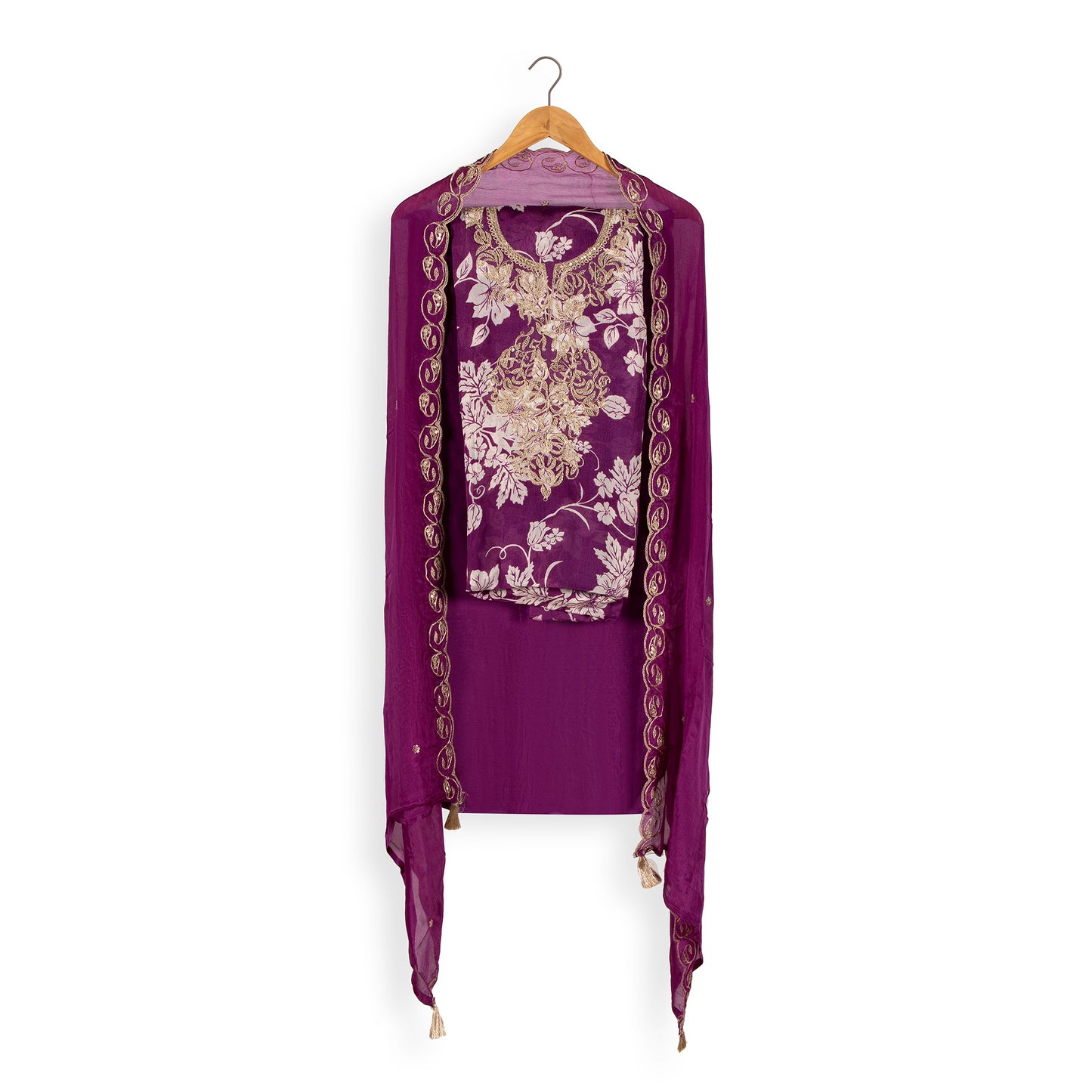Majestic Plum Elegance – Designer Collection Dress Material