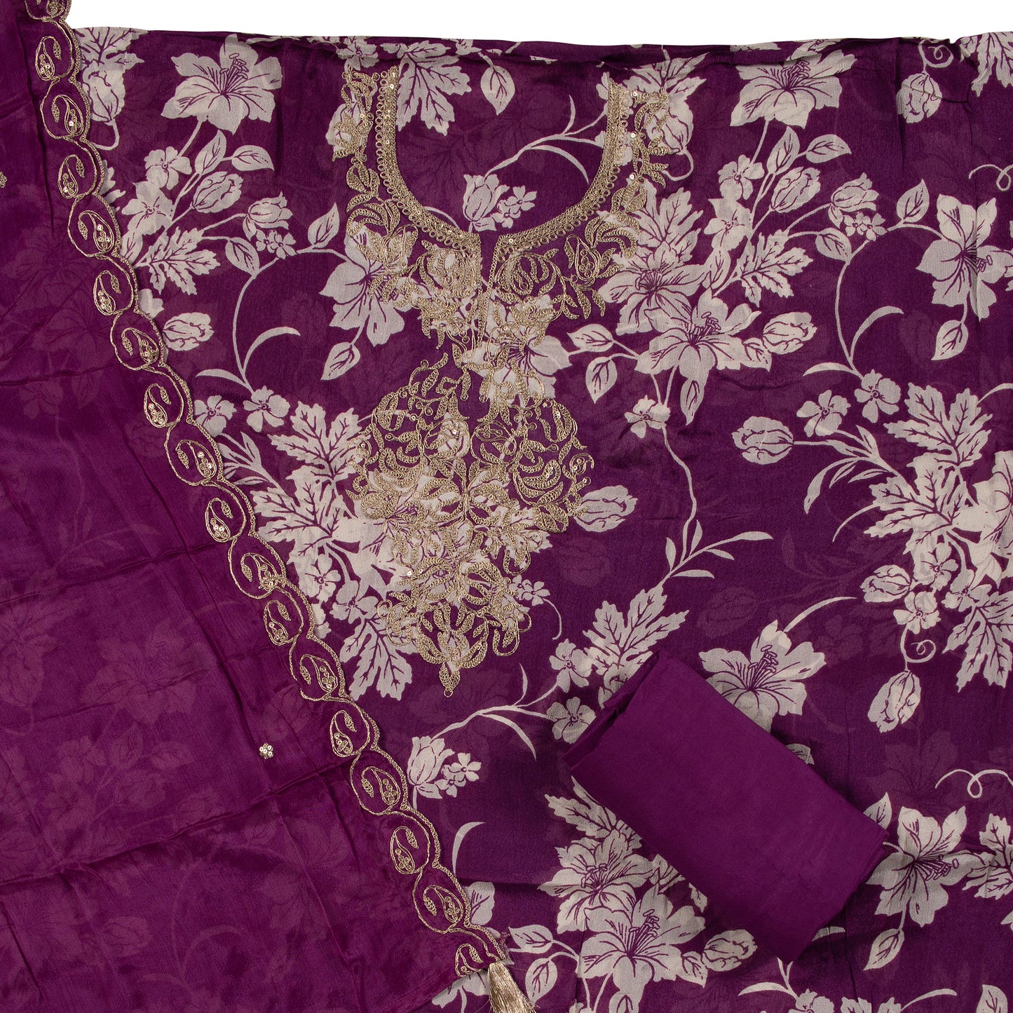 Majestic Plum Elegance – Designer Collection Dress Material