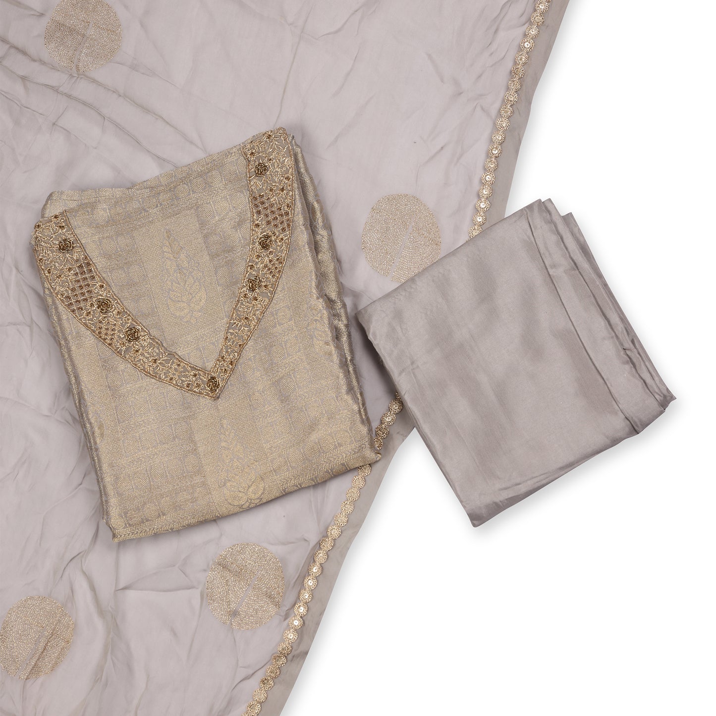 Moonlit Elegance Grey Suit Set