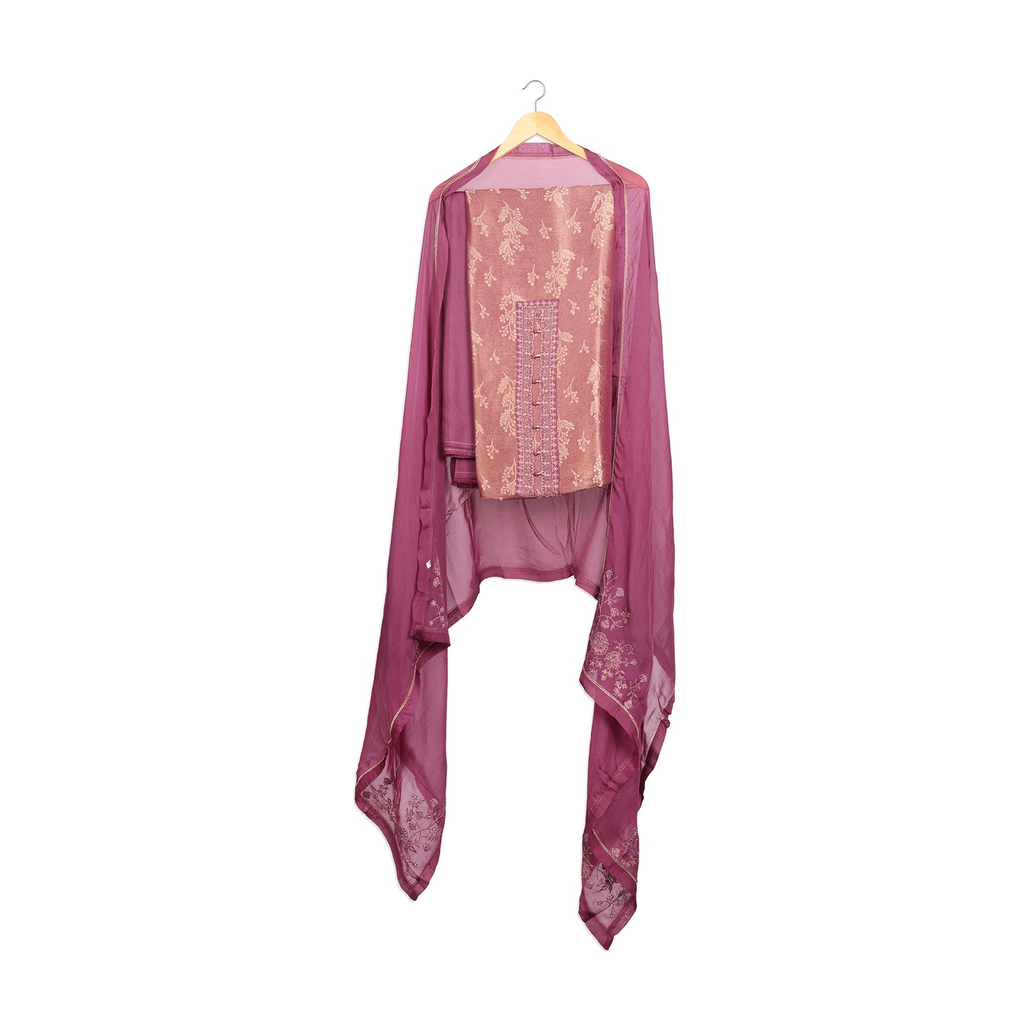 Regal Plum Embroidered Suit Set
