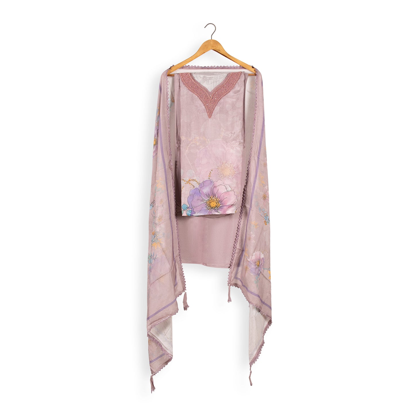 Blush Bloom Beauty – Printed Chiffon Dress Material