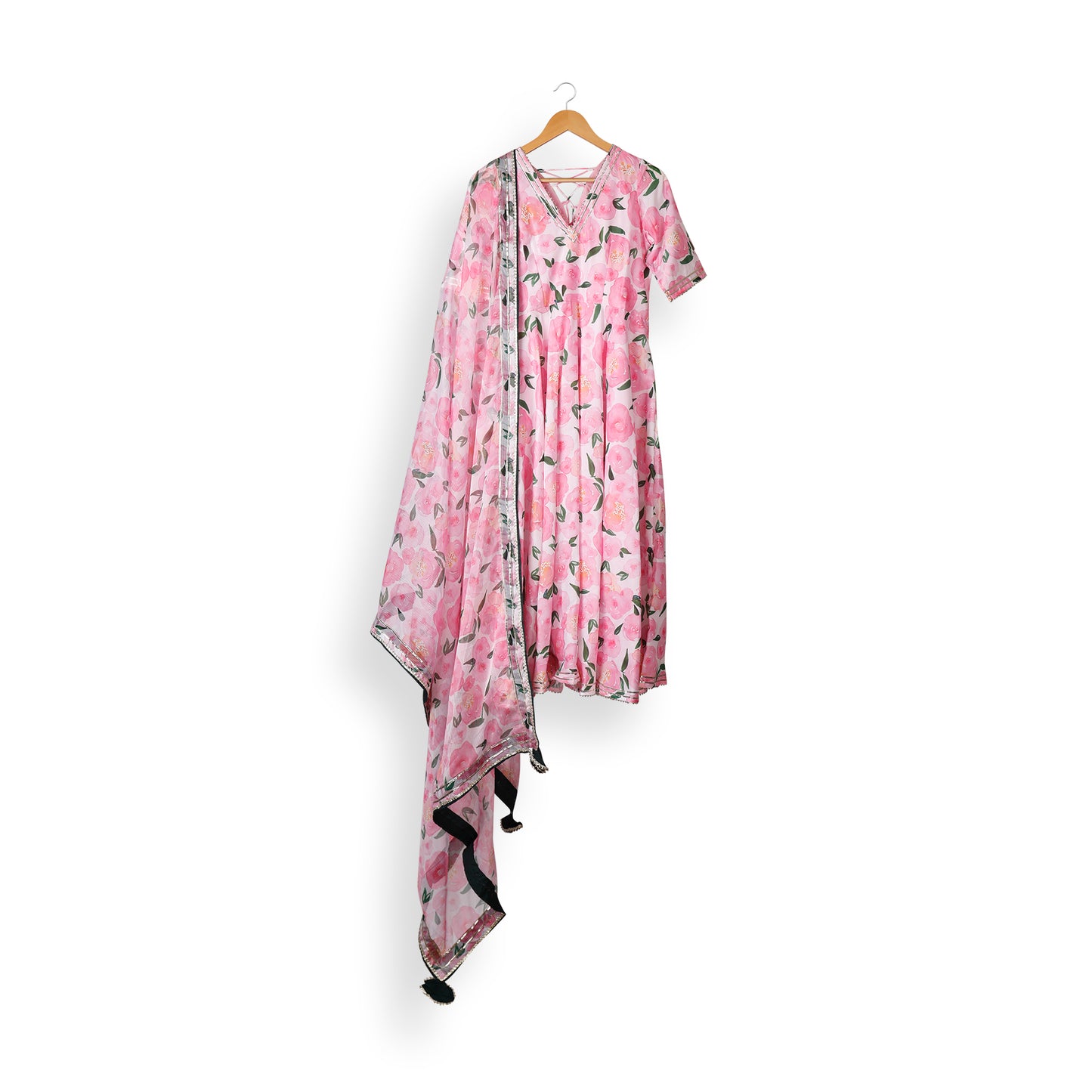 Petal Blush Anarkali Suit Set with Matching Dupatta