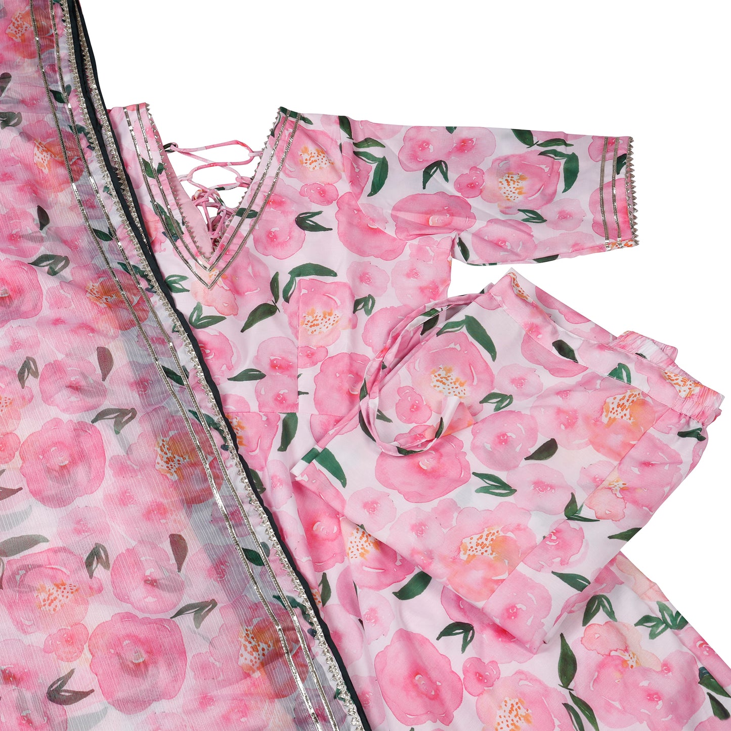 Petal Blush Anarkali Suit Set with Matching Dupatta