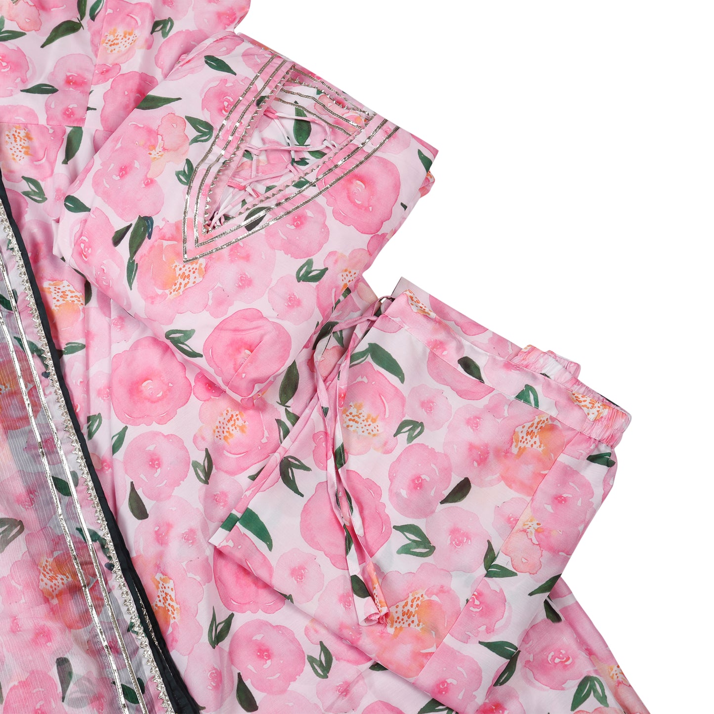 Petal Blush Anarkali Suit Set with Matching Dupatta