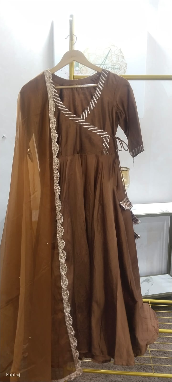 Kavya Mocha Angrakha Suit Set
