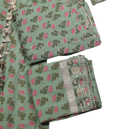 Meher Pistachio Green Anarkali Suit Set