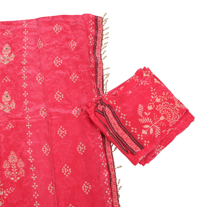 Sitara Rose Gold Printed Kaftan Kurta