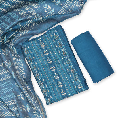 Ira Indigo Dabu-Inspired Unstitched Suit Set