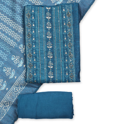 Ira Indigo Dabu-Inspired Unstitched Suit Set