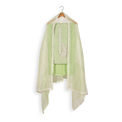 Pastel Elegance – Embroidered Cotton Designer Collection Dress Material