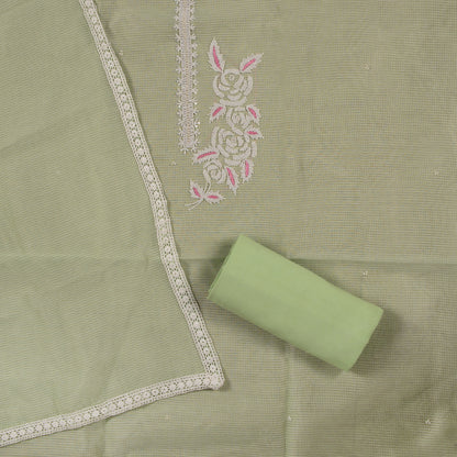 Pastel Elegance – Embroidered Cotton Designer Collection Dress Material