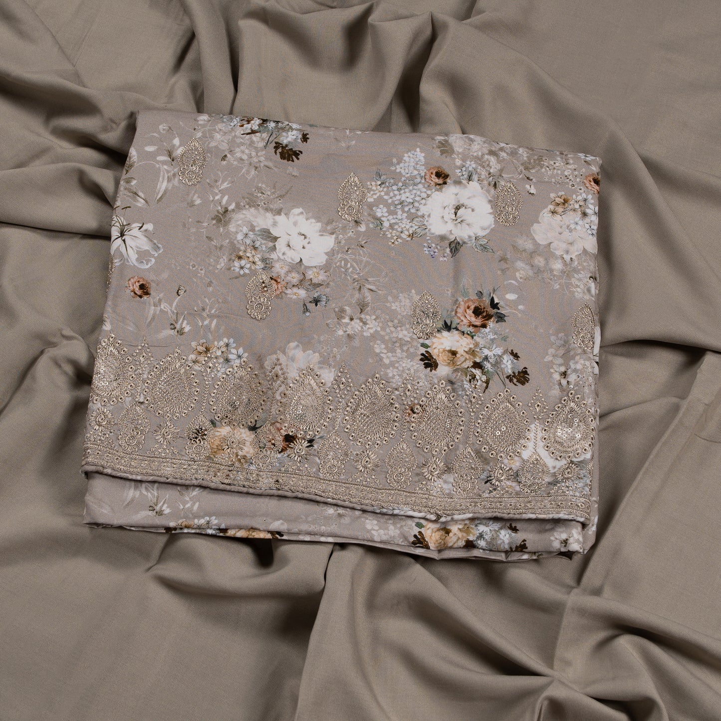 Elegant Floral Printed Designer Fabric Set