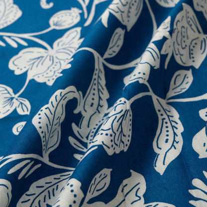 Timeless Navy Blue Floral Unstitched Fabric