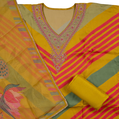 Radiant Yellow Designer Collection Fabric Set with Dupatta