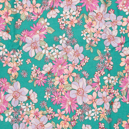 Lush Floral Printed Designer Fabric for Custom Outfits