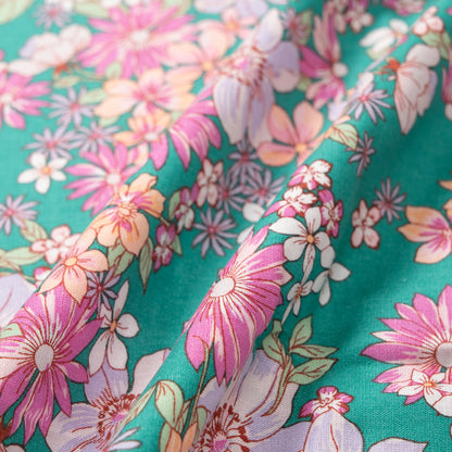 Lush Floral Printed Designer Fabric for Custom Outfits