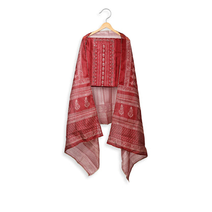 Ira Rust Dabu-Inspired Unstitched Suit Set