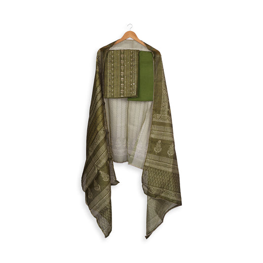Aarohi Meadow Glow Mirror Work Cotton Suit Set