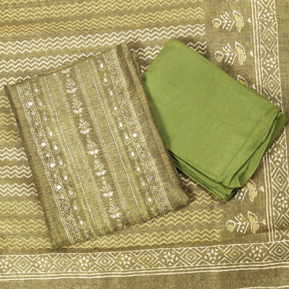 Aarohi Meadow Glow Mirror Work Cotton Suit Set