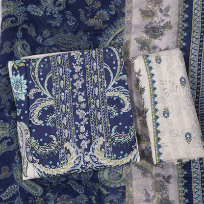 Aarohi Midnight Bloom Printed Cotton Suit Set