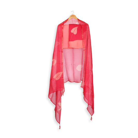 Aarohi Pink Wave Embroidered Cotton Suit Set