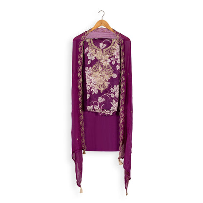 Majestic Plum Elegance – Designer Collection Dress Material