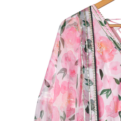 Petal Blush Anarkali Suit Set with Matching Dupatta