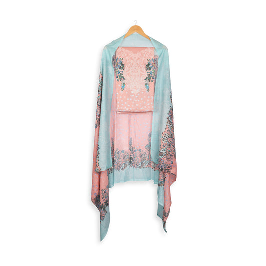 Gulbahaar Pastel Bloom Unstitched Suit Set